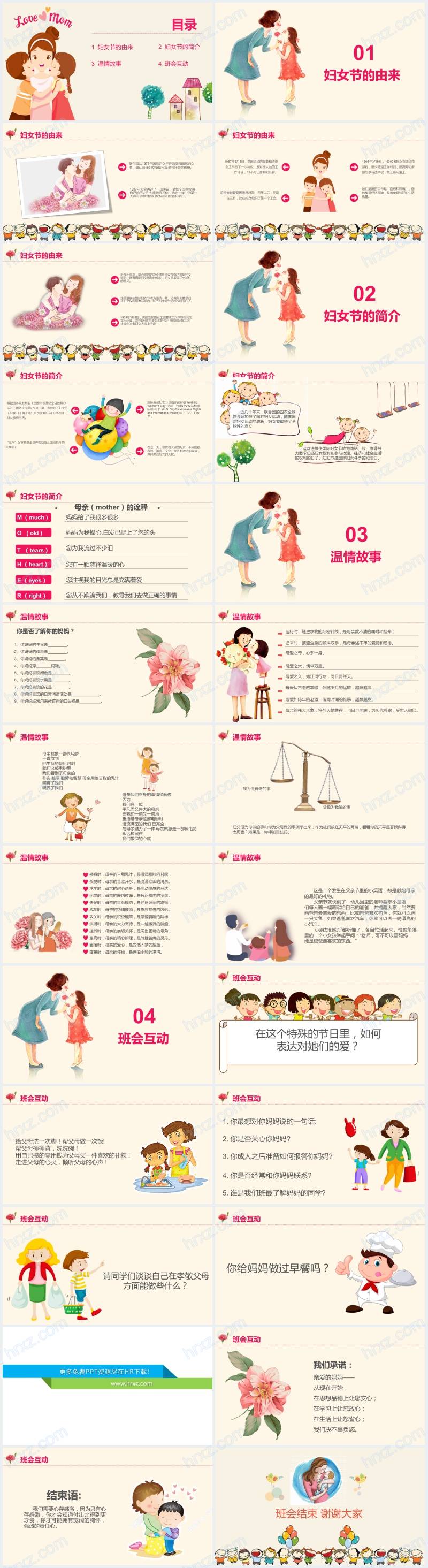 小学三八妇女节感恩班会PPT 小学三八妇女节感恩班会PPT