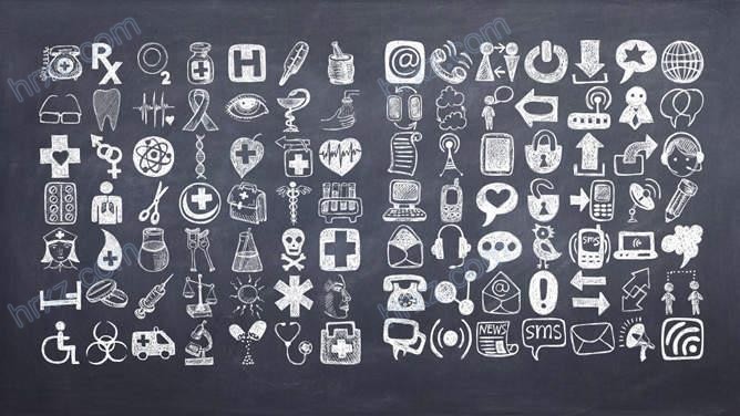 黑板粉笔字PPT小图标素材 黑板粉笔字PPT小图标素材