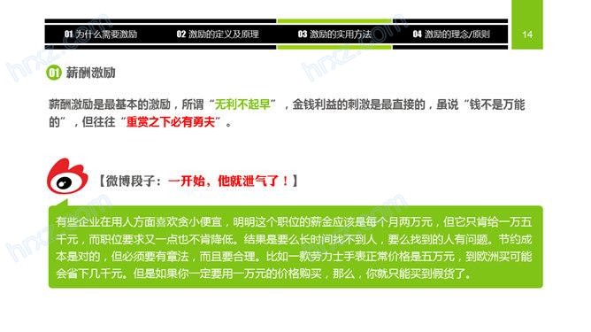 员工激励方法培训内容PPT