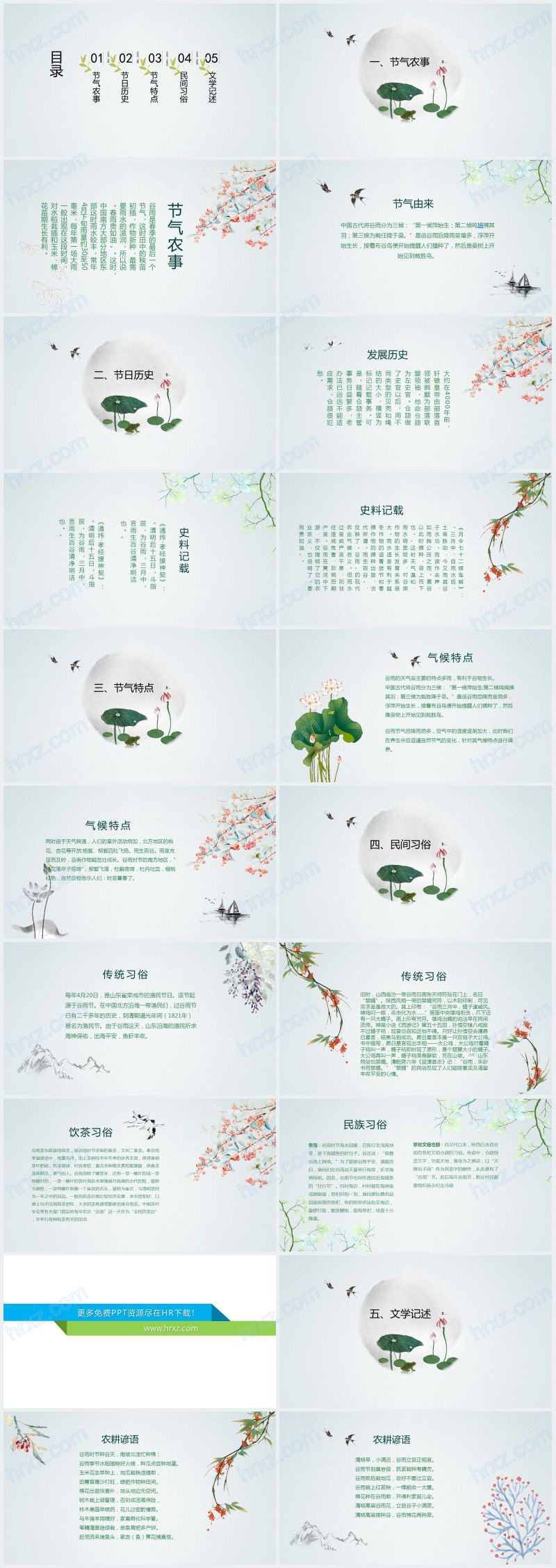 谷雨节气由来发展史PPT 谷雨节气由来发展史PPT