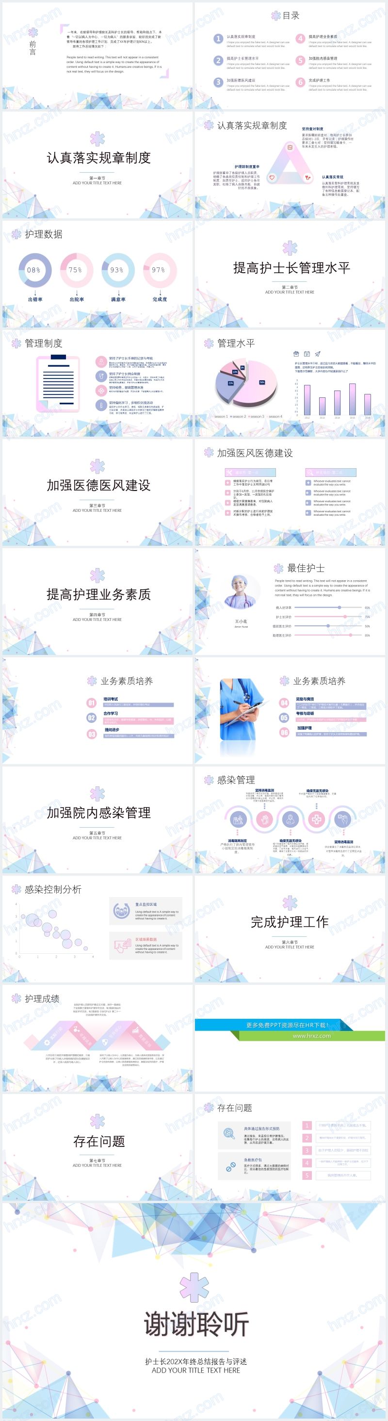 简洁医院护士长年终述职报告PPT 简洁医院护士长年终述职报告PPT