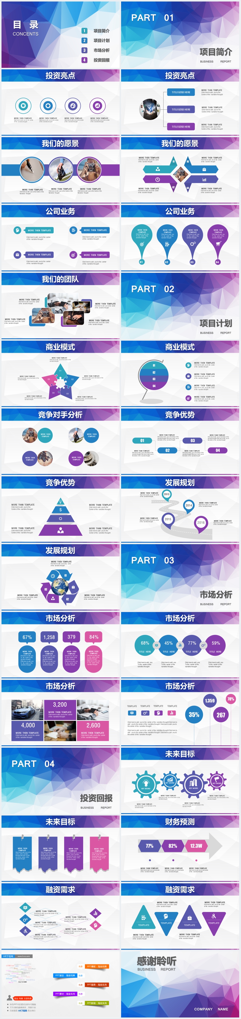 渐变炫彩商业计划书PPT模板 渐变炫彩商业计划书PPT模板