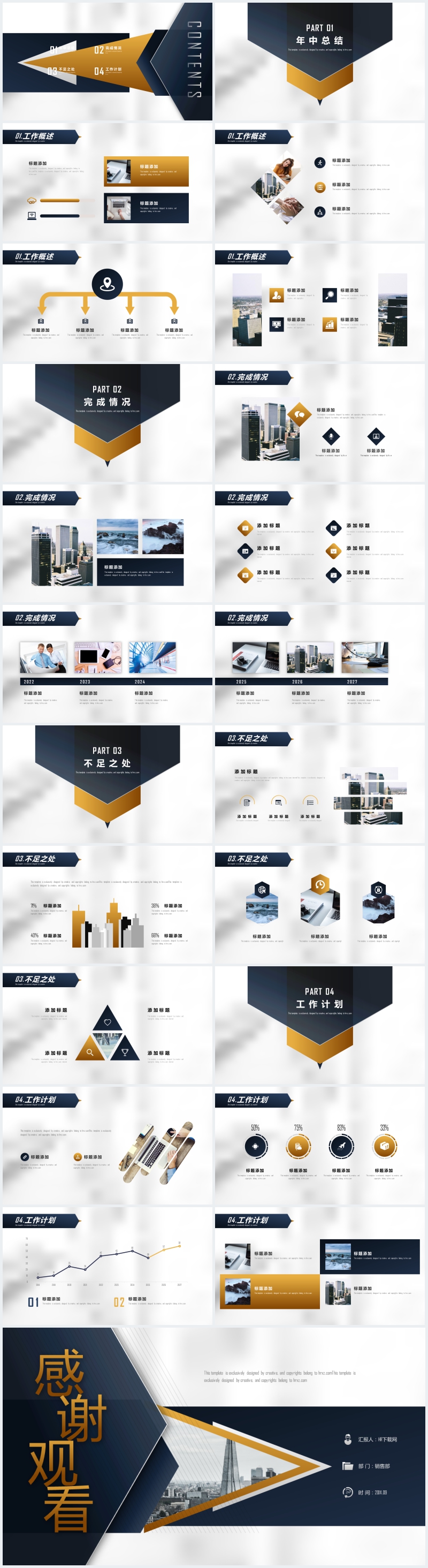 土豪金商务版年中述职报告PPT模板 土豪金商务版年中述职报告PPT模板