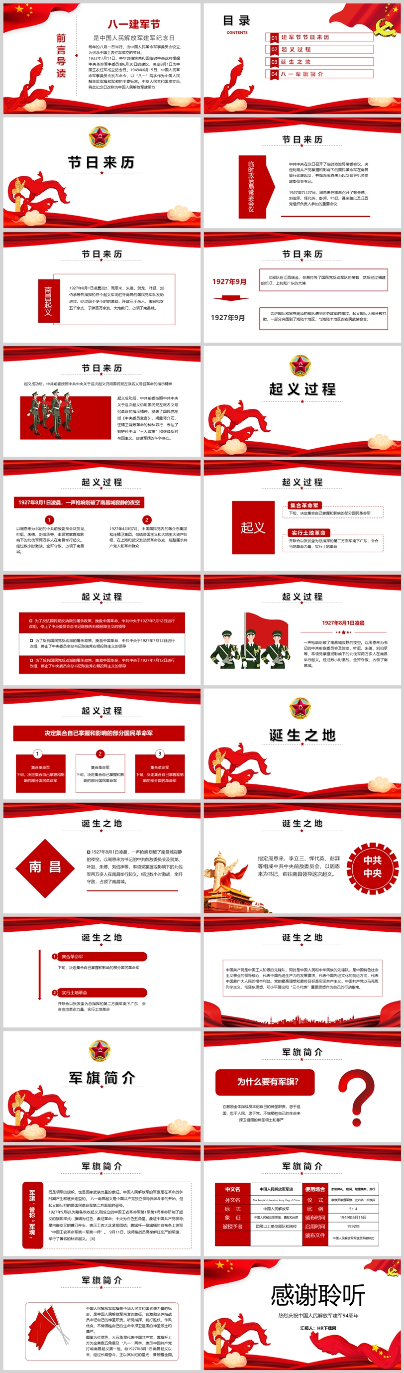 回顾94周年八一建军节历史PPT 回顾94周年八一建军节历史PPT