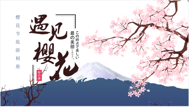 日本樱花节英语介绍PPT模板截图