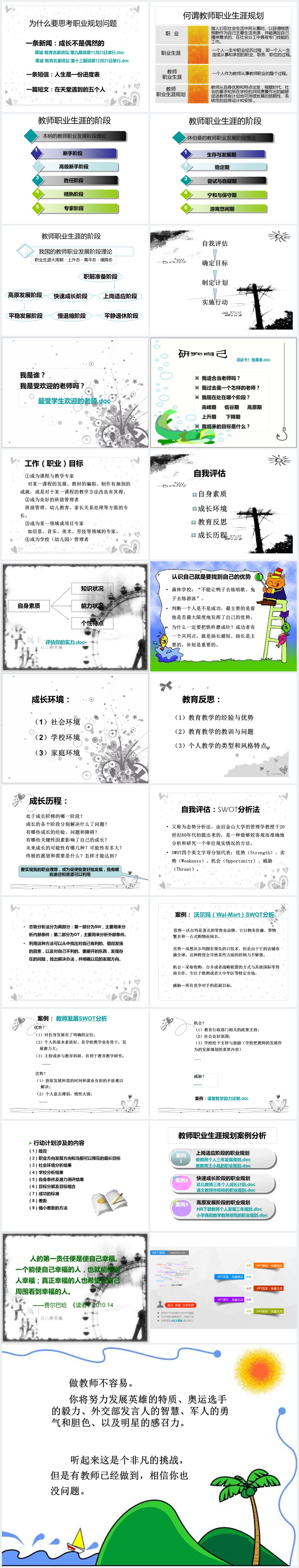 教育学院中小学教师职业生涯规划PPT范文 教育学院中小学教师职业生涯规划PPT范文
