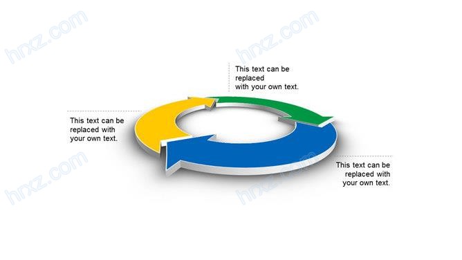 立体圆环循环关系PPT图表截图