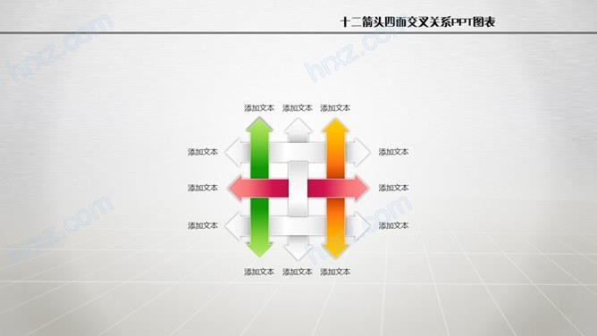 编织效果交叉关系PPT图表截图