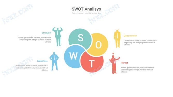 人物剪影SWOT分析PPT模板截图