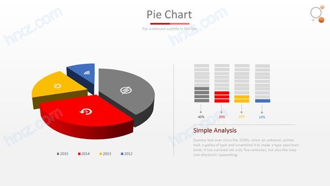 立体分离式PPT饼状图模板截图
