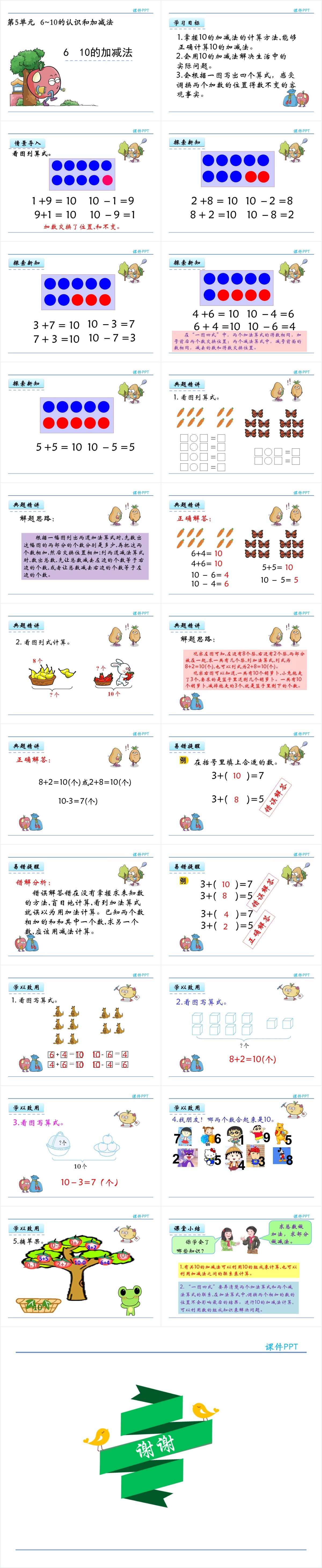 一年级下册数学10的加减法PPT课件 一年级下册数学10的加减法PPT课件