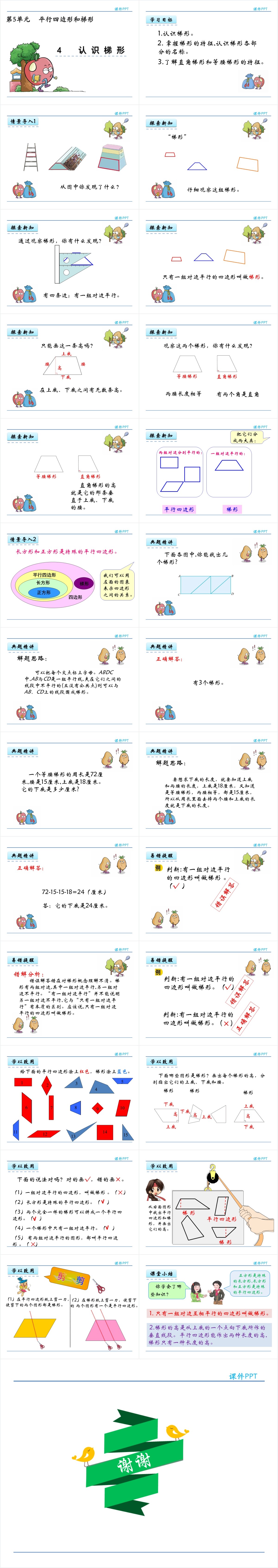 人教版认识梯形PPT课件 人教版认识梯形PPT课件
