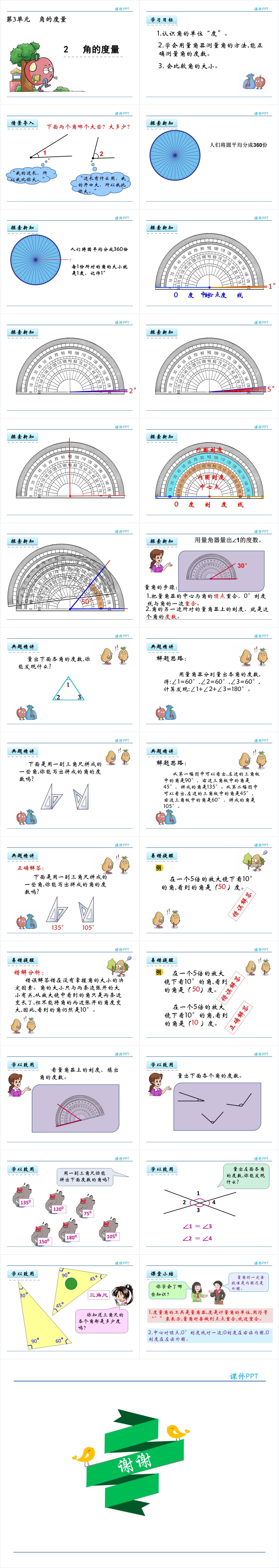 人教版四年级上册角的度量PPT课件 人教版四年级上册角的度量PPT课件