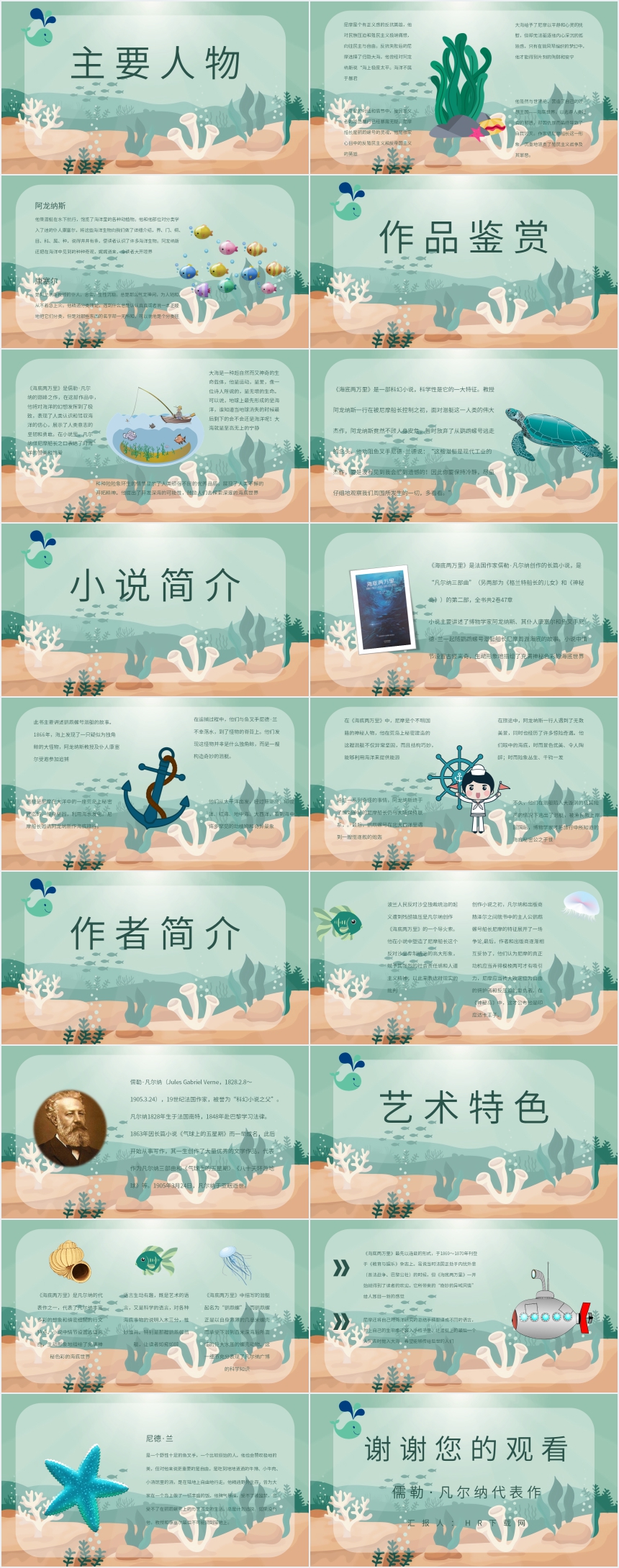 海底两万里人物介绍PPT