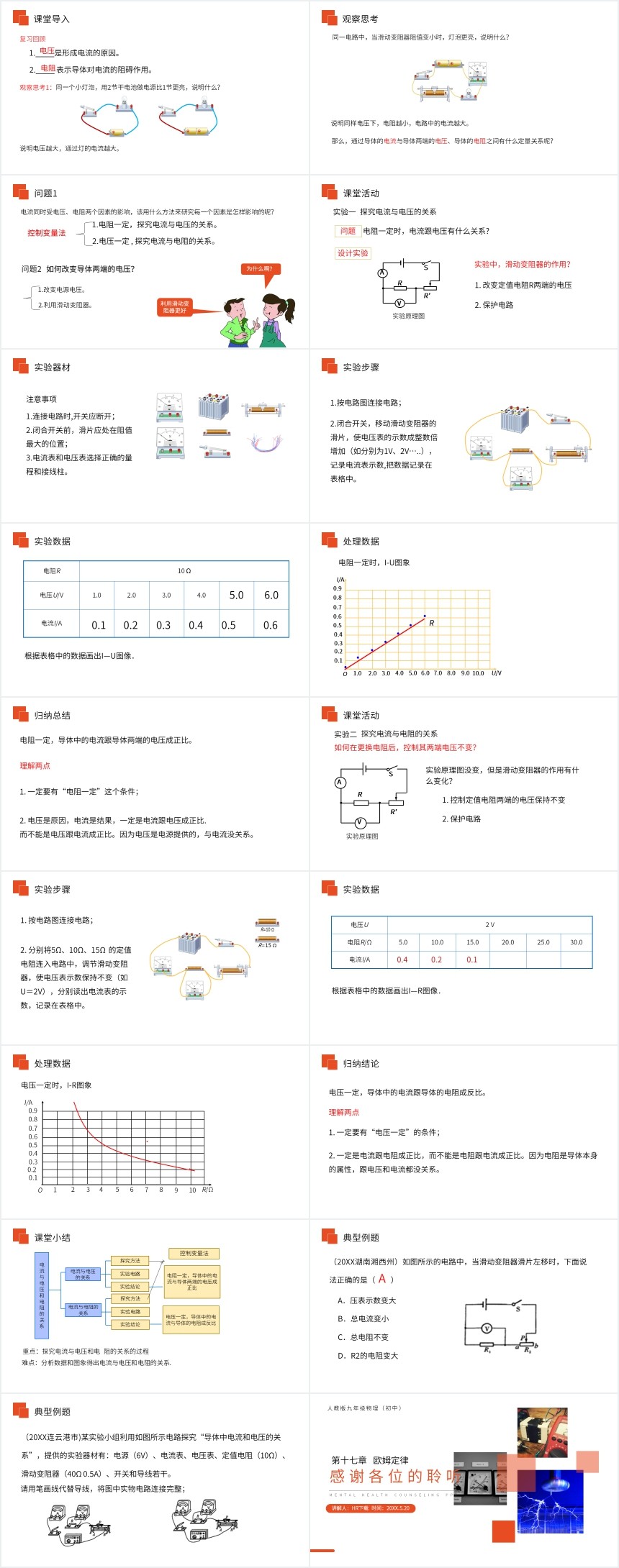 电流与电压和电阻的关系教案PPT课件 电流与电压和电阻的关系教案PPT课件