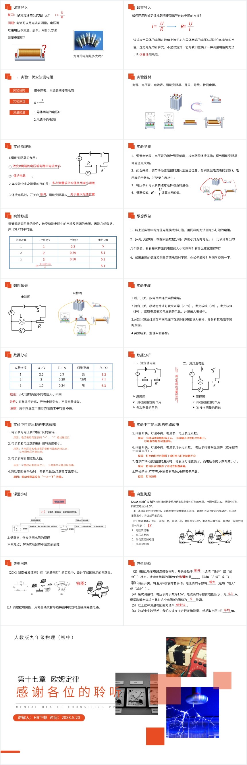 高中九年级电阻的测量PPT课件 高中九年级电阻的测量PPT课件