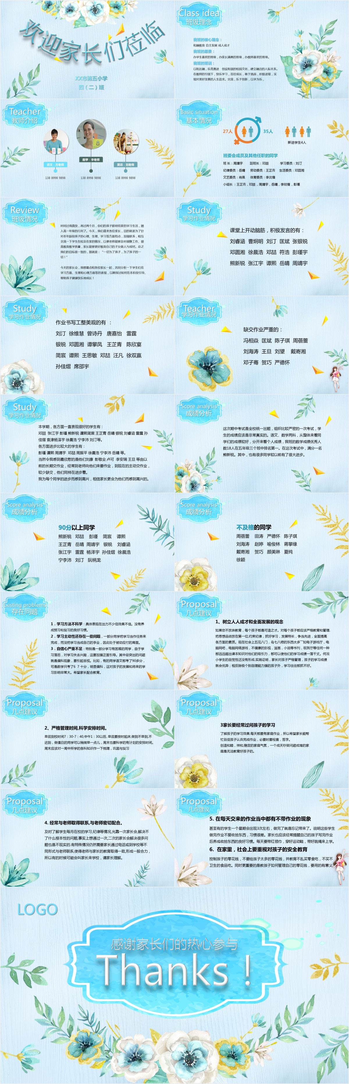 四年级语文老师家长会PPT 四年级语文老师家长会PPT