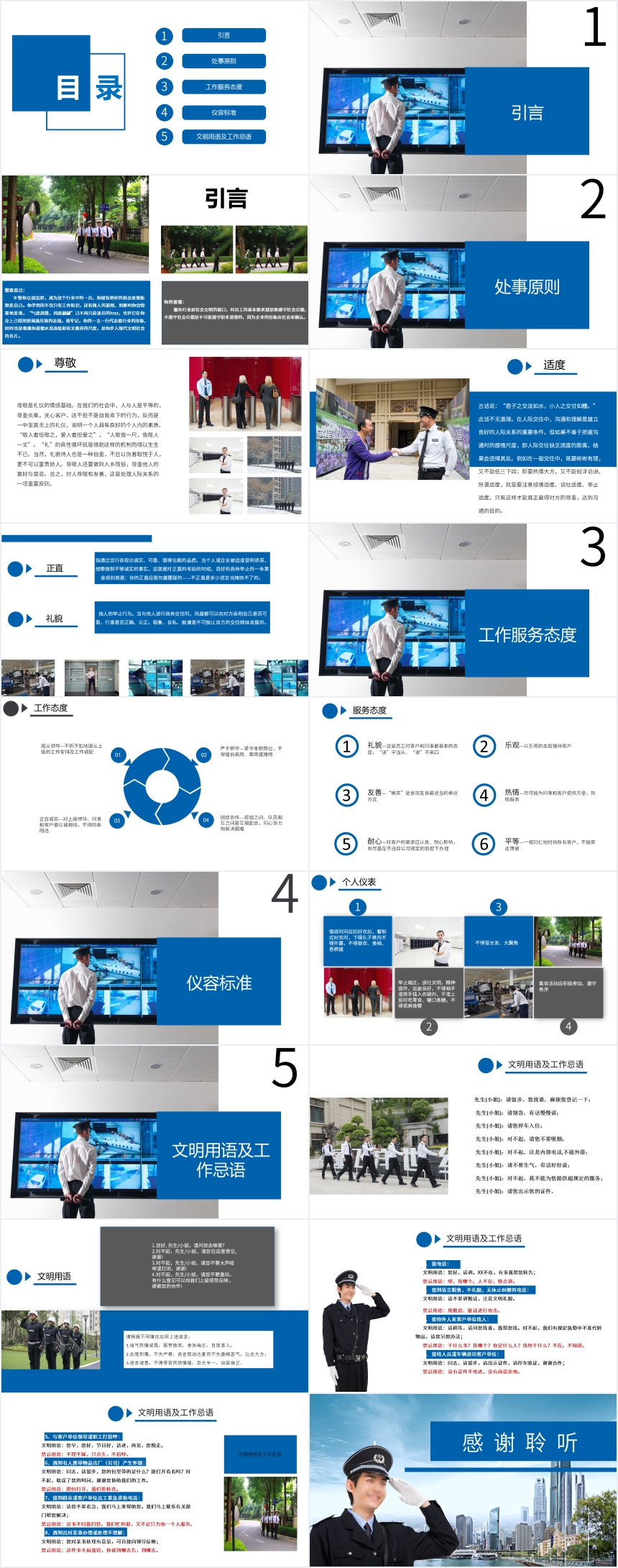 保安人员服务礼仪培训PPT