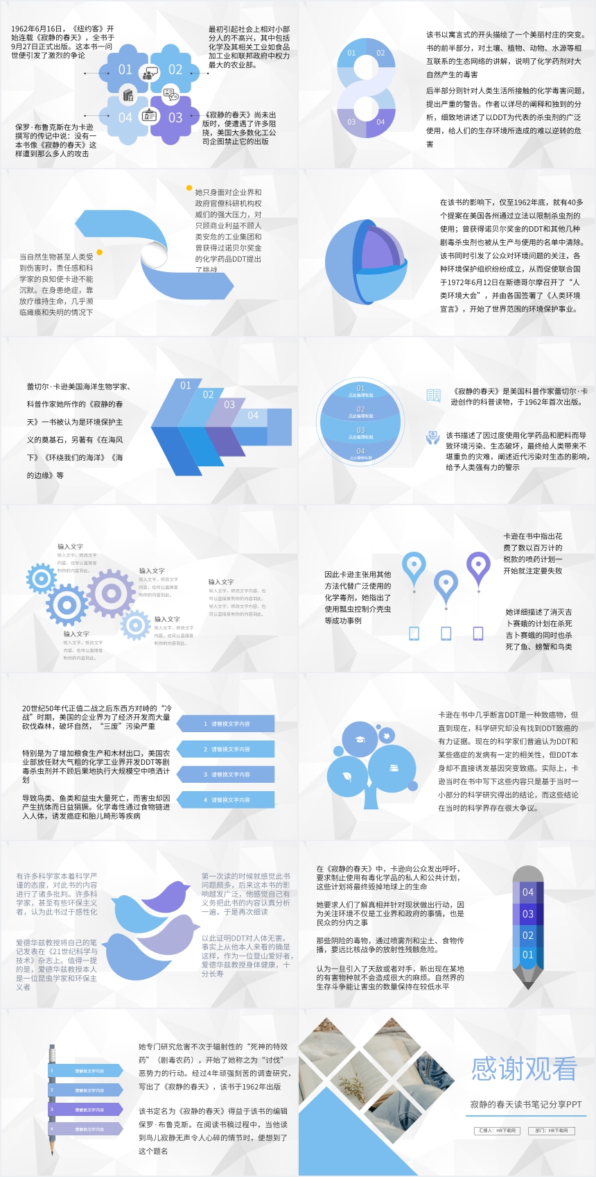 寂静的春天读书笔记分享PPT 寂静的春天读书笔记分享PPT