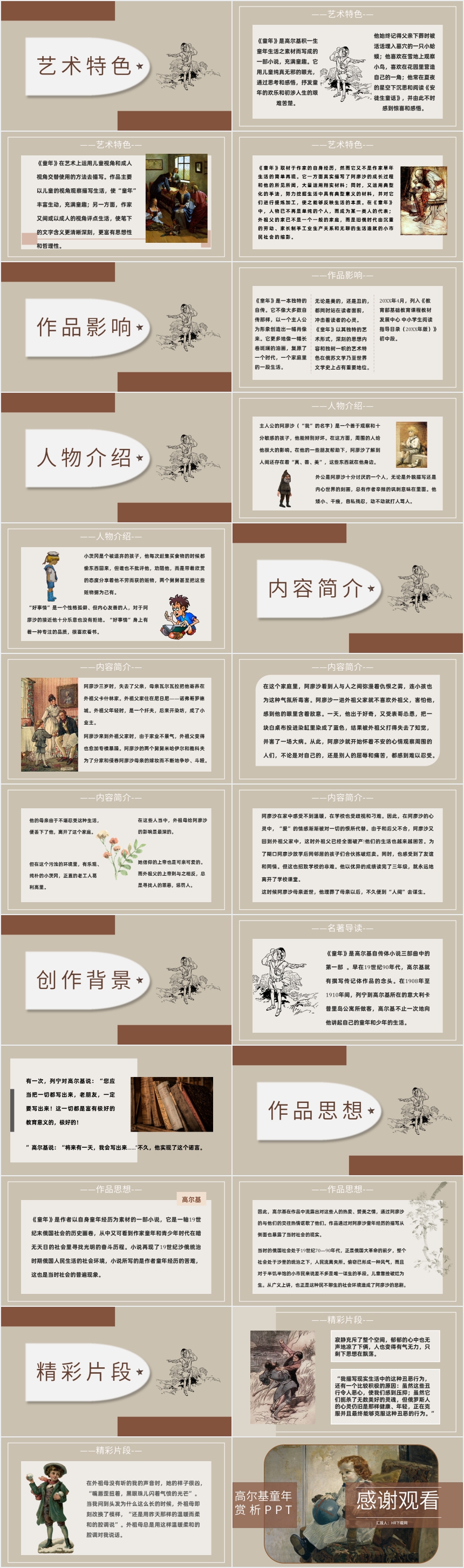 高尔基童年赏析PPT 高尔基童年赏析PPT