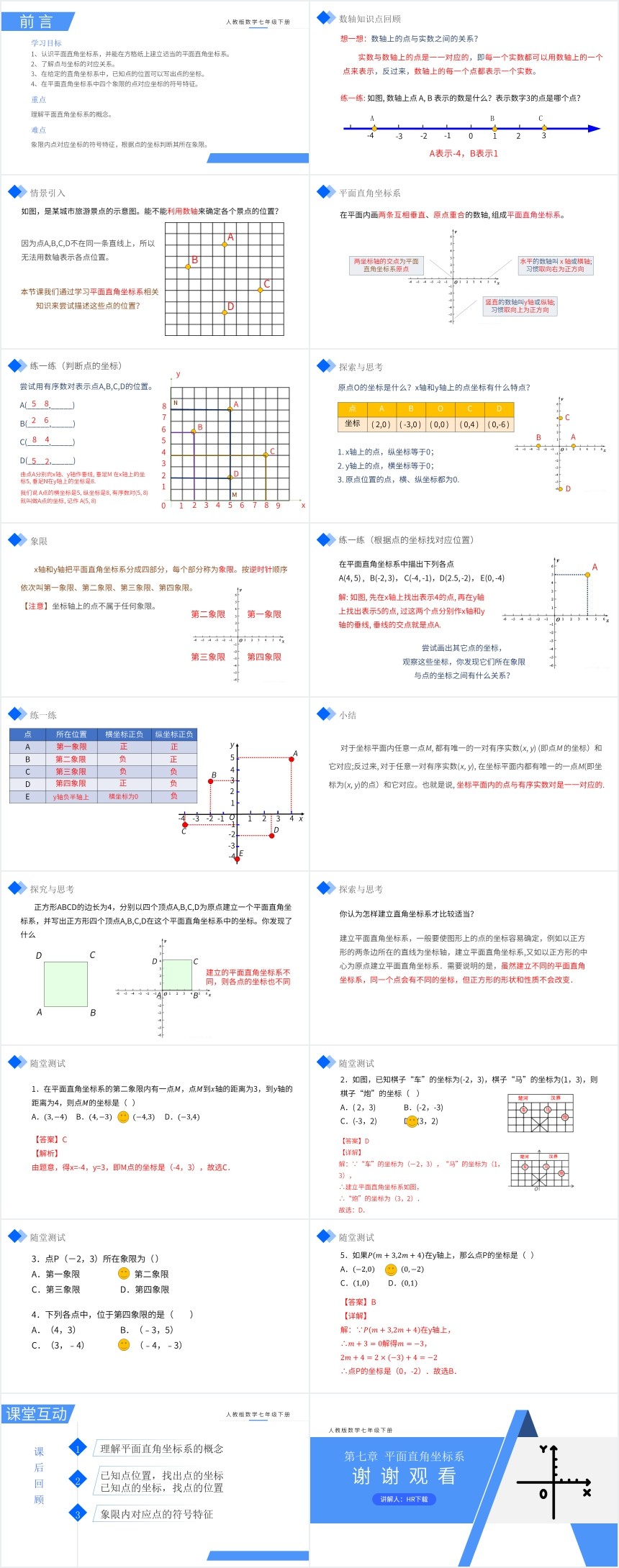 平面直角坐标系教学PPT课件