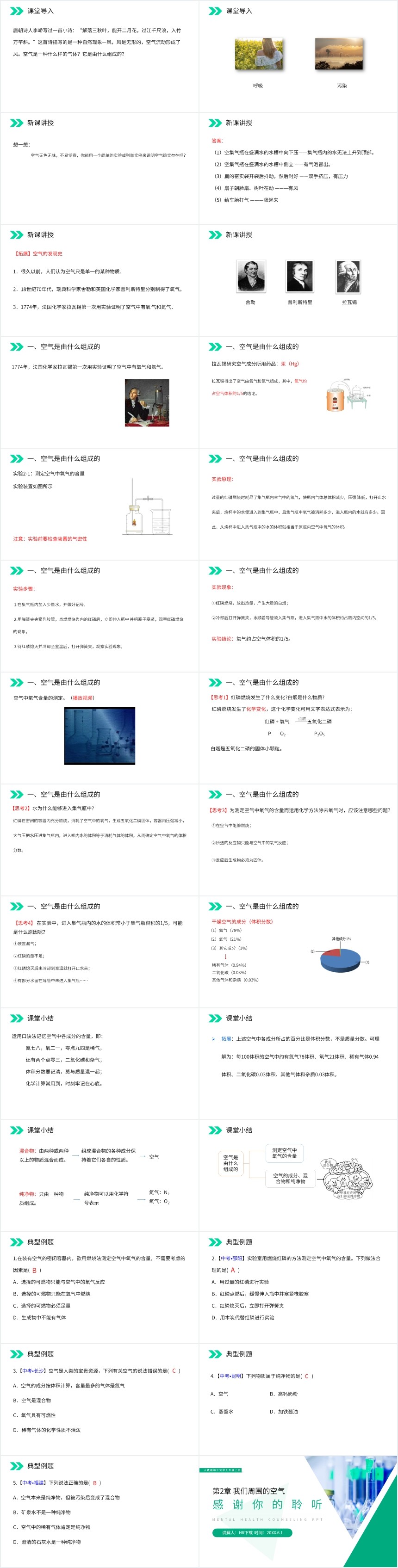 初中化学空气第一课时PPT课件